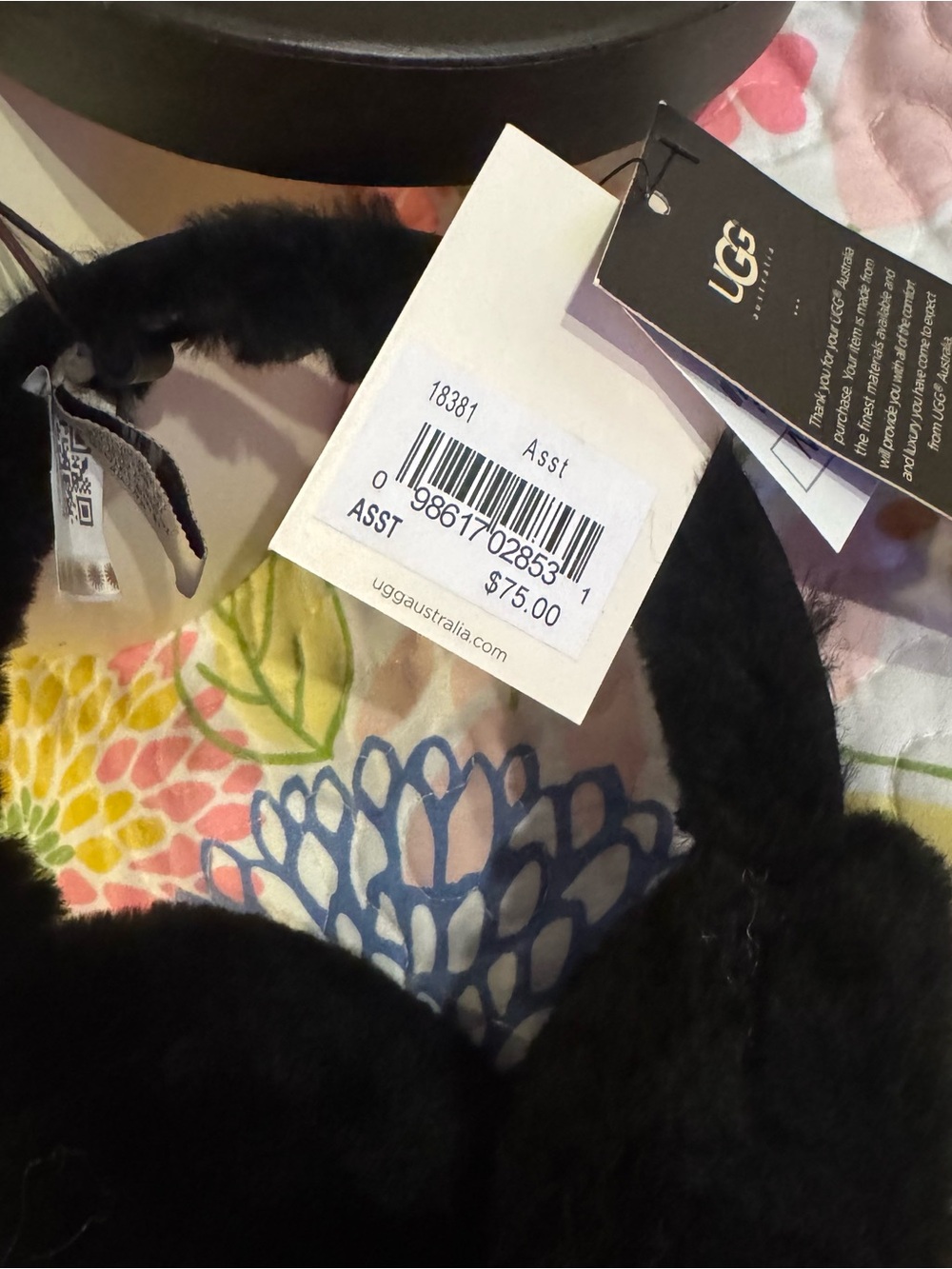 NWT Ugg black / sparkly earmuffs - Picture 2 of 4